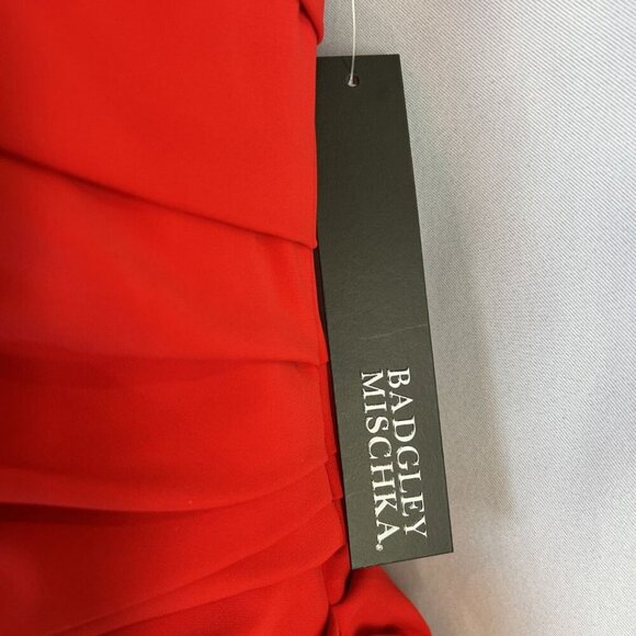 NWT Badgley Mischka Red Beauty in a Bottle Formal Strapless Gown $725 - Picture 6 of 12